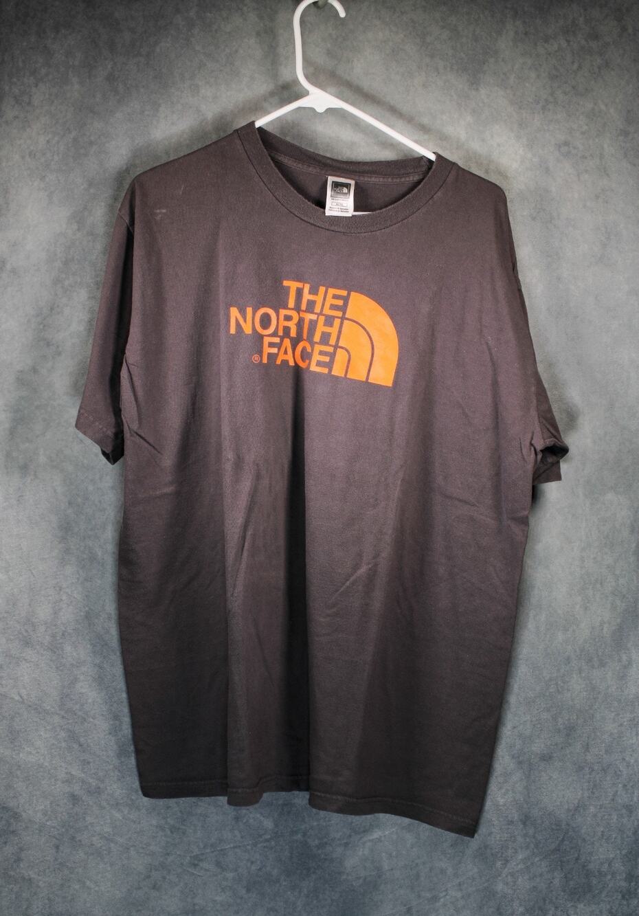 The North Face Brown Orange Logo Graphic T-Shirt Men's XL Extra Large Tee